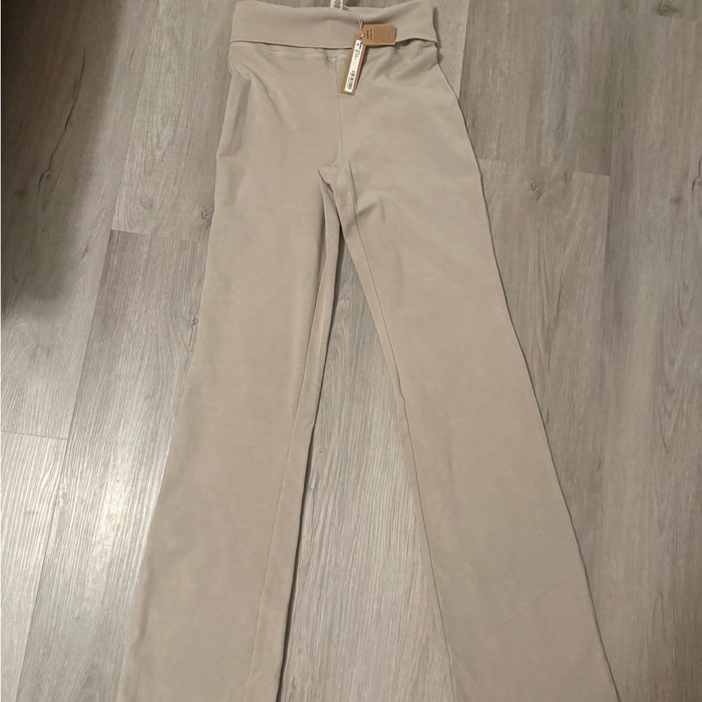 Beige High-Waisted Pants